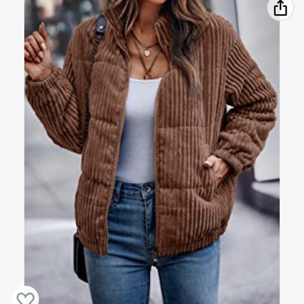 Brown ribbed jacket from Amazon
